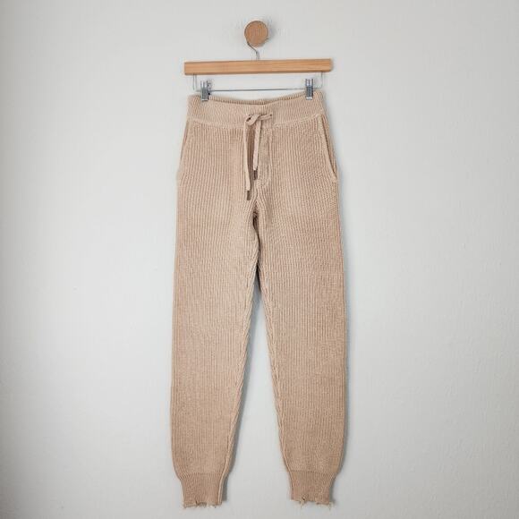 NEW Ser.O.Ya by Retrofete Ida Tan Knit Drawstring Jogger Pant - Picture 5 of 9